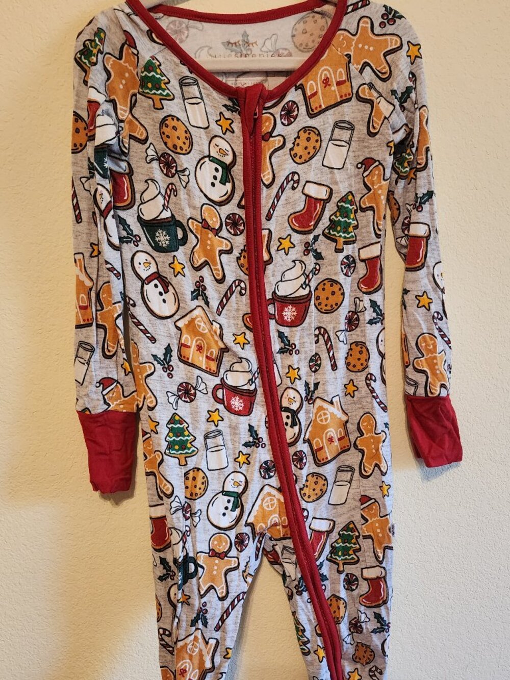 Little Sleepies milk and cookies zip romper
